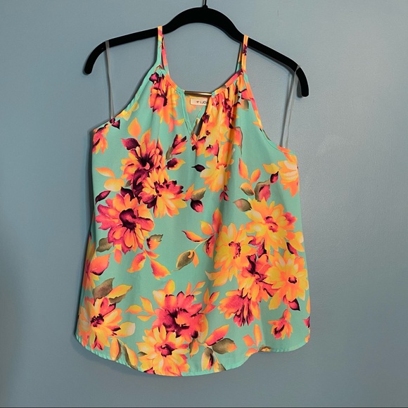 i.JOAH Tops - i.JOAH Tropical Floral Print Halter - M, Like New